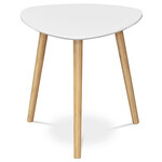 AF-1132 WT - Stôl konferenčný 40x40x40 cm, MDF biela doska, nohy bambus prírodný odtieň