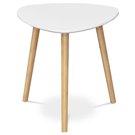 AF-1132 WT - Stôl konferenčný 40x40x40 cm, MDF biela doska, nohy bambus prírodný odtieň
