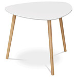 AF-1134 WT - Stôl konferenčný 55x55x45 cm, MDF biela doska, nohy bambus prírodný odtieň