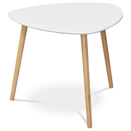 AF-1134 WT - Stôl konferenčný 55x55x45 cm, MDF biela doska, nohy bambus prírodný odtieň