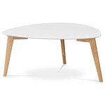 AF-1182 WT - Stôl konferenčný 85x48x40 cm, MDF biela doska, nohy bambus prírodný odtieň