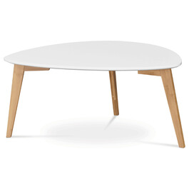AF-1182 WT - Stôl konferenčný 85x48x40 cm, MDF biela doska, nohy bambus prírodný odtieň
