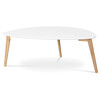 AF-1184 WT - Stôl konferenčný 120x60x45 cm, MDF biela doska, nohy bambus prírodný odtieň