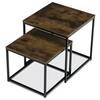 AF-076 OLW - Set 2 ks odkladacích stolíkov, MDF, dekor divoký dub, kov, čierny lak