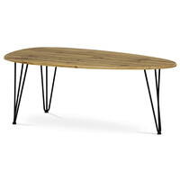 AF-3014 OAK - Konferenčný stôl, MDF doska, dekor divoký dub, čierny kov