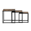 AF-3003 OLW - Set 3 ks odkladacích stolíkov, MDF, dekor staré drevo, kov, čierny lak