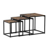 AF-3003 OLW - Set 3 ks odkladacích stolíkov, MDF, dekor staré drevo, kov, čierny lak