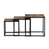 AF-3003 OLW - Set 3 ks odkladacích stolíkov, MDF, dekor staré drevo, kov, čierny lak