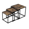 AF-3003 OLW - Set 3 ks odkladacích stolíkov, MDF, dekor staré drevo, kov, čierny lak