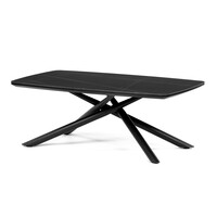 AHG-X7227 BK - Stôl konferenčný, doska spekaná keramika 120x70cm, čierny mramor, nohy čierny kov
