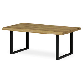 AHG-861 OAK - konferenčný stôl, 110x70x45 cm, MDF doska, 3D dekor divoký dub, kov, čierny lak