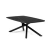 AHG-X7227 BK - Stôl konferenčný, doska spekaná keramika 120x70cm, čierny mramor, nohy čierny kov