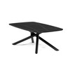 AHG-X7227 BK - Stôl konferenčný, doska spekaná keramika 120x70cm, čierny mramor, nohy čierny kov