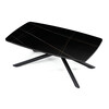 AHG-X7227 BK - Stôl konferenčný, doska spekaná keramika 120x70cm, čierny mramor, nohy čierny kov