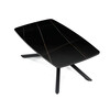 AHG-X7227 BK - Stôl konferenčný, doska spekaná keramika 120x70cm, čierny mramor, nohy čierny kov