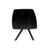 AHG-X7227 BK - Stôl konferenčný, doska spekaná keramika 120x70cm, čierny mramor, nohy čierny kov