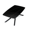 AHG-X7227 BK - Stôl konferenčný, doska spekaná keramika 120x70cm, čierny mramor, nohy čierny kov
