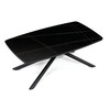 AHG-X7227 BK - Stôl konferenčný, doska spekaná keramika 120x70cm, čierny mramor, nohy čierny kov