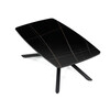 AHG-X7227 BK - Stôl konferenčný, doska spekaná keramika 120x70cm, čierny mramor, nohy čierny kov