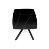 AHG-X7227 BK - Stôl konferenčný, doska spekaná keramika 120x70cm, čierny mramor, nohy čierny kov