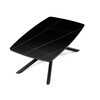 AHG-X7227 BK - Stôl konferenčný, doska spekaná keramika 120x70cm, čierny mramor, nohy čierny kov