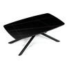 AHG-X7227 BK - Stôl konferenčný, doska spekaná keramika 120x70cm, čierny mramor, nohy čierny kov