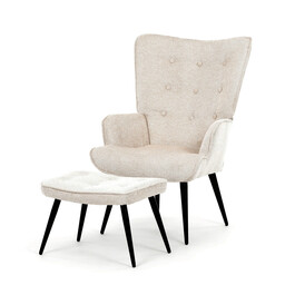 Relaxačné kreslo, béžová, zamatová látka, AK-303 CRM2