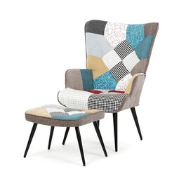 Relaxačné kreslo, viacfarebná, zamatová látka, AK-303 PW2