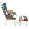 Kreslo ušiak, viacfarebná, látka, AK-305B PW2