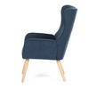 AK-314 BLUE2 - Kreslo, poťah modrá menčestrová látka, drevené nohy, masív kaučukovník