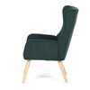 AK-314 GRN2 - Kreslo, poťah zelená menčestrová látka, drevené nohy, masív kaučukovník