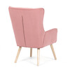 AK-314 PINK2 - Kreslo, poťah ružová menčestrová látka, drevené nohy, masív kaučukovník
