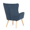 AK-314 BLUE2 - Kreslo, poťah modrá menčestrová látka, drevené nohy, masív kaučukovník