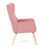 AK-314 PINK2 - Kreslo, poťah ružová menčestrová látka, drevené nohy, masív kaučukovník