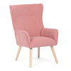 AK-314 PINK2 - Kreslo, poťah ružová menčestrová látka, drevené nohy, masív kaučukovník