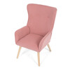 AK-314 PINK2 - Kreslo, poťah ružová menčestrová látka, drevené nohy, masív kaučukovník