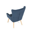AK-314 BLUE2 - Kreslo, poťah modrá menčestrová látka, drevené nohy, masív kaučukovník