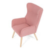 AK-314 PINK2 - Kreslo, poťah ružová menčestrová látka, drevené nohy, masív kaučukovník