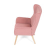 AK-314 PINK2 - Kreslo, poťah ružová menčestrová látka, drevené nohy, masív kaučukovník