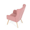 AK-314 PINK2 - Kreslo, poťah ružová menčestrová látka, drevené nohy, masív kaučukovník