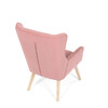AK-314 PINK2 - Kreslo, poťah ružová menčestrová látka, drevené nohy, masív kaučukovník