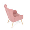 AK-314 PINK2 - Kreslo, poťah ružová menčestrová látka, drevené nohy, masív kaučukovník