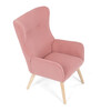 AK-314 PINK2 - Kreslo, poťah ružová menčestrová látka, drevené nohy, masív kaučukovník