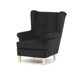 AK-388 BK2 - Kreslo ušiak, čierna látka, AK-388 BK2