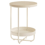 AKF-E1015 CRM - Stolík odkladací, 40x40x55 cm, MDF, kov, bielený dub, béžová