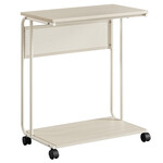 AKF-E1012 CRM - Stolík odkladací, 55x32x65, 8 cm, MDF, kov, bielený dub, biela