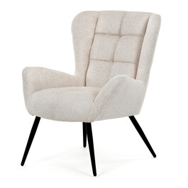 Kreslo ušiak, béžová, látka, AK-H9206 CRM2