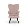 AK-L7285 PINK6 - Kreslo relaxačné s podnožkou, ružový menčester, čierne kovové nohy