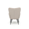 AK-L7285 CRM6 - Kreslo relaxačné s podnožkou, béžový menčester, čierne kovové nohy
