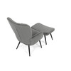 AK-L7285 GREY6 - Kreslo relaxačné s podnožkou, šedý menčester, čierne kovové nohy